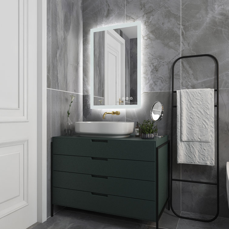 Wade Logan® Nathen Frameless Lighted Bathroom / Vanity Mirror & Reviews